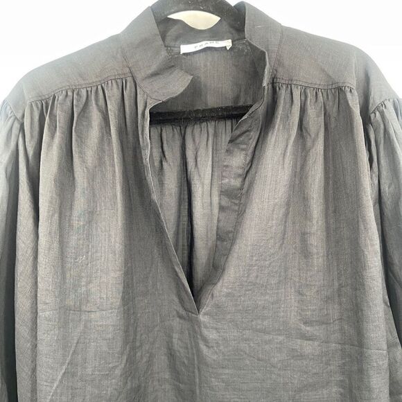 Frame Black Long Sleeve Stand Collar Emma Pullover Blouse One Size - Picture 5 of 8